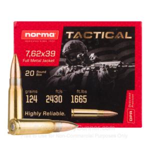 7.62x39 - 124 Grain FMJ - Norma - 1000 Rounds
