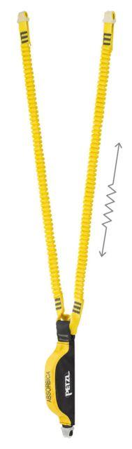 Petzl Absorbica-Y Lanyard w/Energy Absorber, Black/Yellow, 150cm, L014AA01
