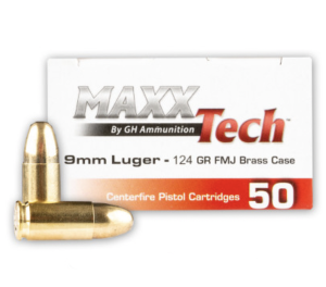 TulAmmo MaxxTech Steel 9mm 124-Grain 50-Rounds FMJ