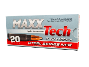 MAXXTECH 7.62X39 STEEL CASE 123GR FMJ 20RD/BX 30BX/CS