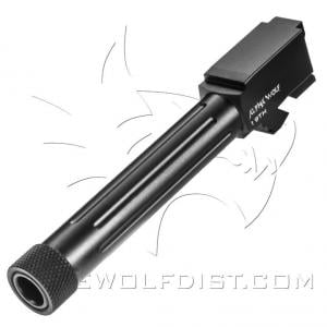 Lone Wolf AlphaWolf Barrel Black for Glock 19 Threaded 1/2x28 Black