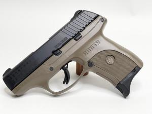 Ruger LC9's 9mm 3.12" 7+1 Black Oxide Steel Slide Black Polymer Grip Hydrodipped in FDE Green (No Manual Safety )- 03248f
