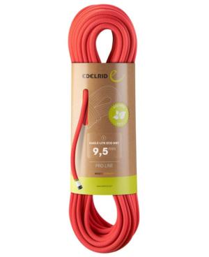 Edelrid Eagle Light Eco Dry 9.5mm Climbing Rope, Neon Coral, 70m, 713410706430