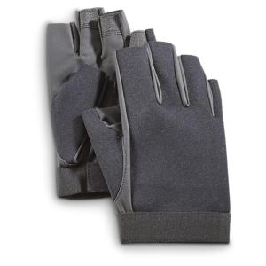 MIL-TEC Neoprene Fingerless Gloves, Black, Large, 11658002-904