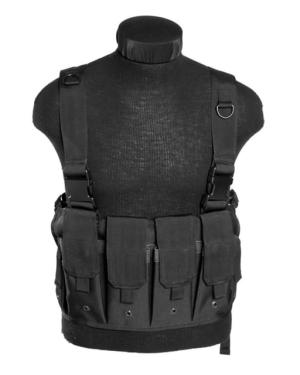 MIL-TEC Mag Carrier Chest Rig, Black, Adjustable, 13532002