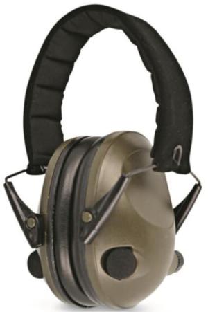 MIL-TEC Electronic Ear Defenders, Olive Drab, Adjustable, 16243001
