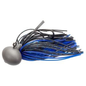 Keitech Tungsten Model II Football Jig, Black Blue Flake 3/8oz, Number 2/0 Hook, Hand Glued Fiber Guard, Sr40 Skirt, 1/Bg, FT38407