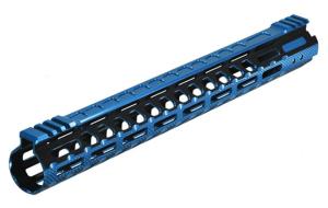 UTG Pro M-LOK AR15 15in Ultra Slim Rail, Black / Blue 2-Tone, MTU019SSM3B2