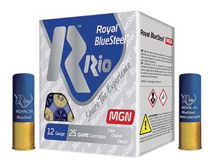 Rio Royal BlueSteel 12 Gauge 3" 1 1/8 oz #4 Steel Shot 25 Round Box - RBSM324