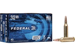 Federal American Eagle Varmint and Predator Ammunition 243 Winchester 75 Grain Hollow Point - 892564