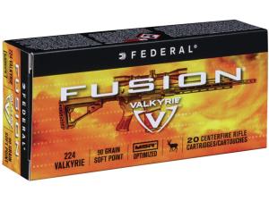 Federal Fusion MSR Ammunition 224 Valkyrie 90 Grain Bonded Soft Point Boat Tail - 960708