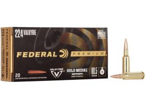 Federal Premium Gold Medal Berger Ammunition 224 Valkyrie 80.5 Grain Berger Open Tip Match - 513057