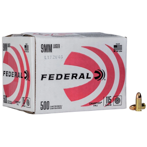 Federal C9115A500 Power-Shok 9mm Luger 115 gr 1125 fps Full Metal Jacket (FMJ) 500rds (Bulk Package)