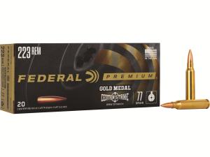 Federal Premium Gold Medal Centerstrike Ammunition 223 Remington 77 Grain Open Tip Match - 847196