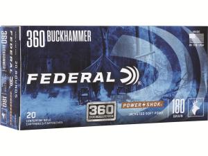 Federal Premium Power-Shok Ammunition 360 Buckhammer 180 Grain Jacketed Soft Point - 126676