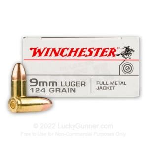 9mm - 124 gr FMJ - Winchester - 500 Rounds