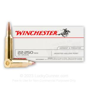 22-250 - 45 Grain JHP - Winchester USA - 400 Rounds