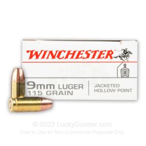 9mm - 115 gr JHP - Winchester USA - 500 Rounds