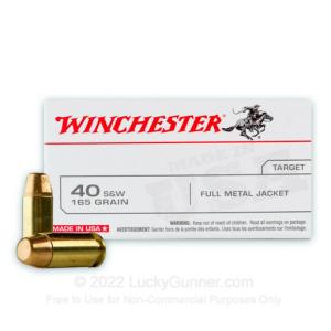 Winchester USA .40 S&W Ammunition 500 Rounds, FMJ, 165 Grain