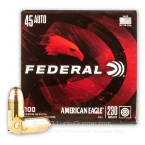 45 ACP - 230 Grain FMJ - Federal American Eagle - 500 Rounds