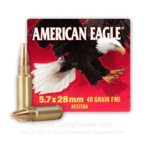 Federal American Eagle Brass 5.7 X 28 40-Grain 500-Rounds FMJ