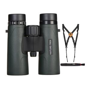 Hawke Sport Optics Nature Trek 10x42 Binoculars with Harness and Lens Pen in Green