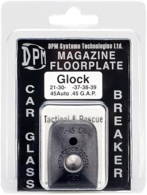 DPM Polymer Magazine Floorplate - Car Glass Breaker for Glock 21/30/37/38/39 Auto-.45 G.A.P., Black, MFPB-GL/2