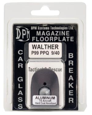 DPM Aluminum Magazine Floorplate - Car Glass Breaker for Walther P99-PPQ 9mm/40SW, Black, MFA-WA/1