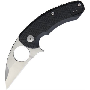 Brous M002 SSF Silent Soldier Flipper Wharncliffe Blade Knife with Black Plastic Handle