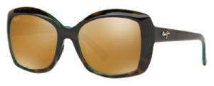 Maui Jim Orchid Polarized Glass Sunglasses for Ladies - Tortoise + Peacock/HCL Bronze - Standard