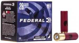 Federal Premium Game Shok 28 Gauge 1 oz Game Load Upland Hi-Brass Centerfire Shotgun Ammo, 7.5 Shot, 25 Rounds, 7.5, H289 7.5