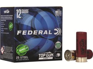 Federal Top Gun 1300 Ammunition 12 Gauge 2-3/4 1-1/8 oz #7-1/2 Non-Toxic Steel Shot Paper Wad - 876638"