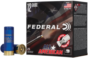 Federal Premium All American 12 Gauge Ammo 2 3/4" #8 Lead Shot 1-1/8 oz 1200fps Box of 25 604544705997 Free Shipping with $100