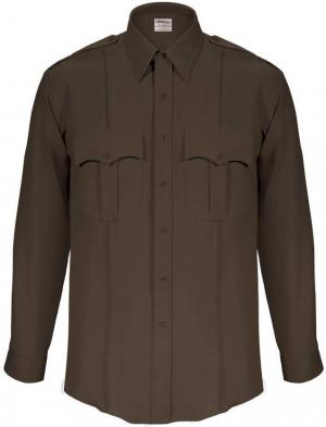 Elbeco Zippered Textrop2 Mens Long Sleeve Shirt | Brown | 17/36/37 | Polyester | LAPoliceGear.com