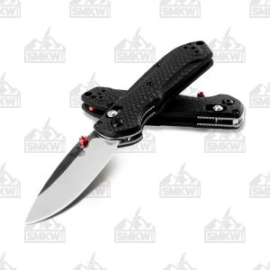 Benchmade 565-1 Mini Freek Folding Knife 3" S90V Satin Plain Blade, Carbon Fiber Handles, True Red Accents
