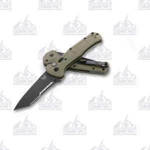 Benchmade Claymore Black Grivory Cobalt Black Cerakote CPM-D2 PS Tanto Automatic Knife
