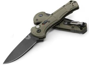 BENCHMADE 9570BK-1 Mini Claymore AUTO Folding Knife 3" Drop Point Plain Blade - Desert Tan Handles