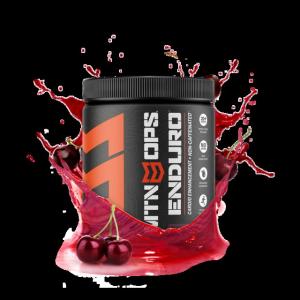 MTN OPS Enduro Cardio Enhancement Non-Caffeinated Energy Drink, 30-Serving Bottle, Black Cherry, 1029-BC