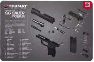 TekMat 17in Printed Gun Cleaning Mat Sig Sauer P365, Black, TEK-17-SIGP365