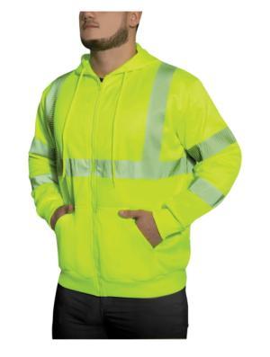 Rothco Hi-Vis Performance Zipper Sweatshirt - Safety Green, Medium, 20381-M
