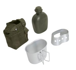 Rothco 4 Piece Canteen Kit w/Cover & Aluminum Cup & Stove / Stand, Olive Drab, 1143-OliveDrab