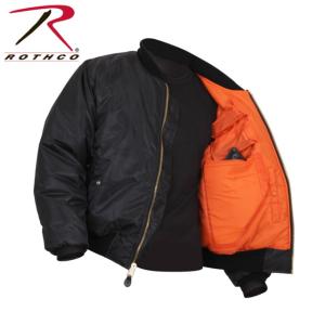 Rothco Concealed Carry MA-1 Flight Jacket, Black, 5XL, 77354-Black-5XL