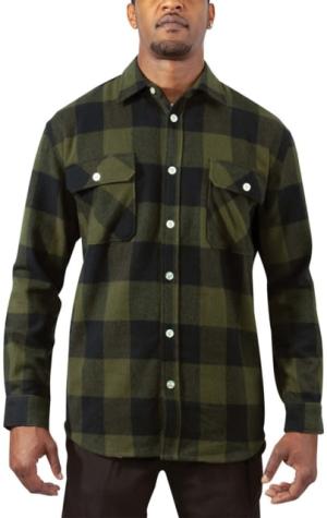 Rothco Extra Heavyweight Buffalo Plaid Flannel Shirt - Mens, Olive Drab Plaid, 3XL, 47387-OliveDrabPlaid-3XL