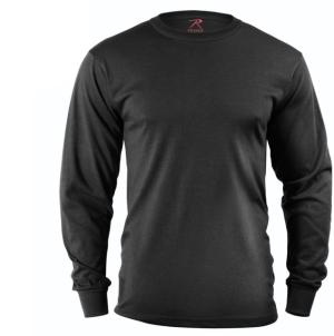 Rothco Long Sleeve Solid T-Shirt, Black, Extra Large, 60212-Black-XL