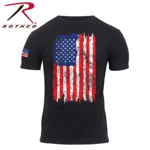 Rothco Distressed US Flag Athletic Fit T-Shirt, Red/White/Blue, 2XL, 2714-RedWhiteBlue-2XL