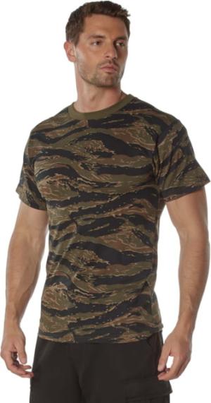 Rothco 100% Cotton Camo T-Shirt - Mens, Tiger Stripe Camo, Large, 60570-TigerStripeCamo-L