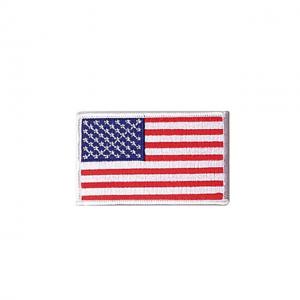Rothco Iron On / Sew On Embroidered US Flag Patch, Red White Blue with White Border, 2777-RedWhiteBluewithWhiteBorder-Normal
