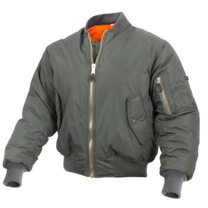 Rothco Enhanced Nylon MA-1 Flight Jacket - Mens, Sage Green, 2XL, 2861-SageGreen-2XL
