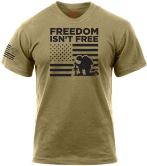 Rothco Freedom Isn't Free T-Shirt, Coyote Brown, Large, 10891-CoyoteBrown-L