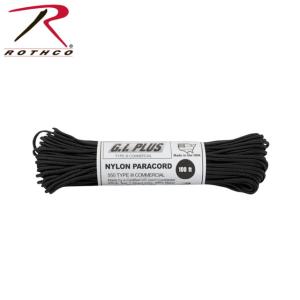 Rothco Nylon Type III 550lb 100ft Paracord, Black, 50 ft, 190-Black-50
